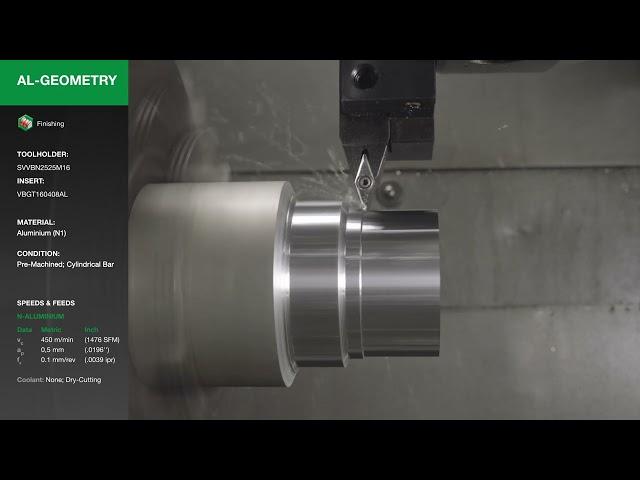 AL Geometry: Medium to Finish Turning of Aluminum and Non-Ferrous Materials