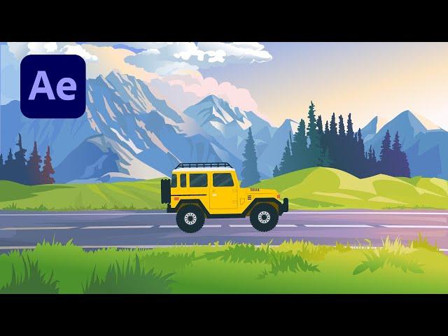 Adobe After Effect | Motion Graphics | Car Animation Step-by-Step