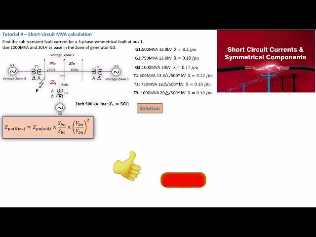 Short circuit fault level - Fault current calculation. Tutorial 9