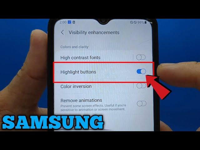 How to enable/disable highlight buttons on Samsung Galaxy A02