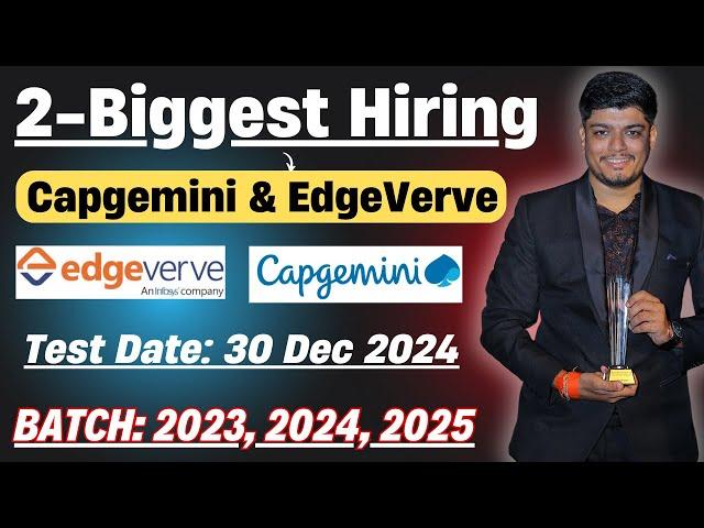 Finally Capgemini Exceller, EdgeVerve(Infosys) Hiring Announced | Off Campus Drive 2023, 2024, 2025