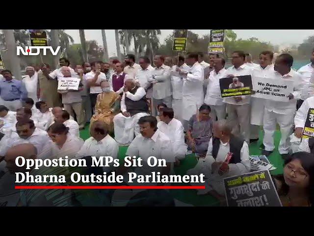 Congress Protest After Chaos In Parliament Over Rahul Gandhi's Remarks