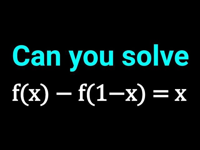 A Nice and Easy Functional Equation