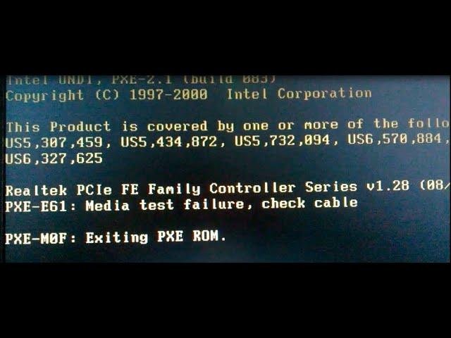 Error pxe-e61 media test failure check cable !SOLUCION DEFINITIVA!