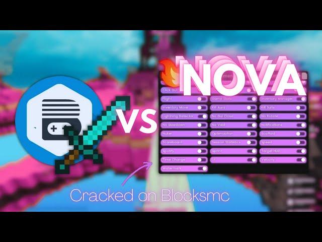 CRAZY HACKING NOVA CLIENT ON BLOCKSMC (SUPER CRACKED) | Sprint Scaffold, Disabler, Speed and More! |