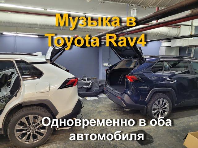 Качественная музыка в Toyota Rav4 многоканальная, процессорная в штатные места.