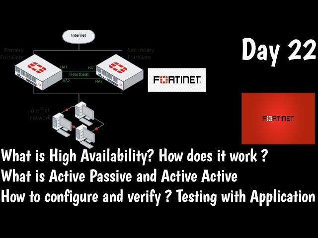 #Fortinet | How to Configure HA in Fortigate Firewall   | Active - Passive  | DAY 22 | NSE4 Training