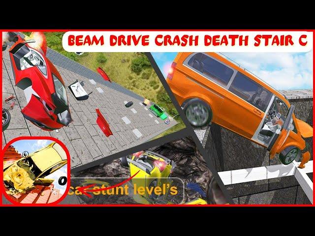 Beam Drive Crash Death Stair C | BeamNG Car Crash Multiplayer Mod APK | Android Gameplay Destruction