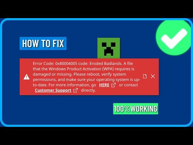 How to Fix Minecraft Launcher Error Code 0x80004005 on PC