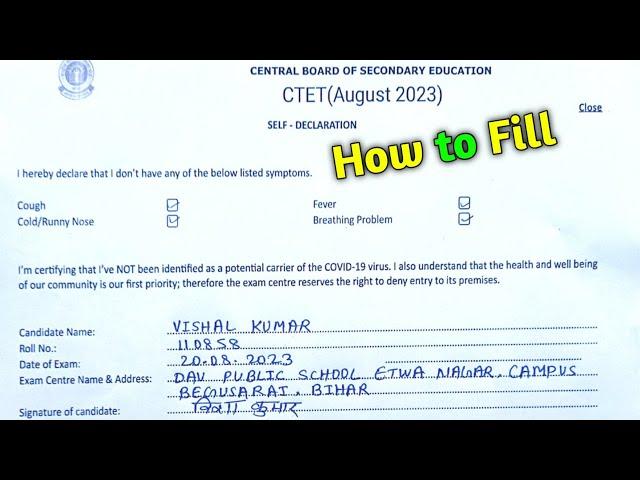 ctet self declaration form kaise bhare | ctet self declaration form 2023 |ctet self declaration form