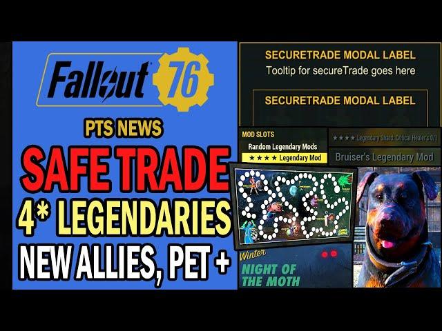 Safe Trade System, 4* Legendaries, New Allies, Doberman Pet, S7 Rewards & More | Fallout 76 PTS News