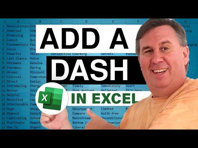 Excel - Learn How to Add a Dash in the Middle of a Column in Excel - Episode 508