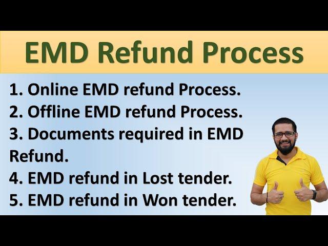 EMD refund process, EMD refund letter kaise likhe, Online EMD refund process, Tender EMD refund