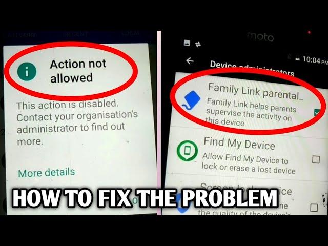 How to fix Action not allowed || This action is disabled || Family Link Parental In Hindi