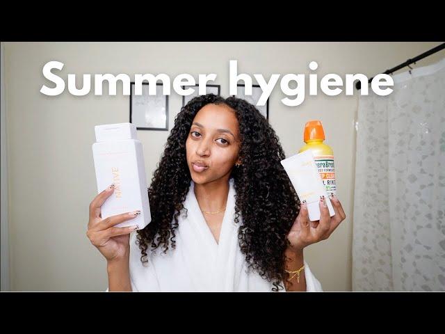 Summer HYGIENE routine smell good & glow all summer  | Shower, skincare, feetcare, & oral hygiene |