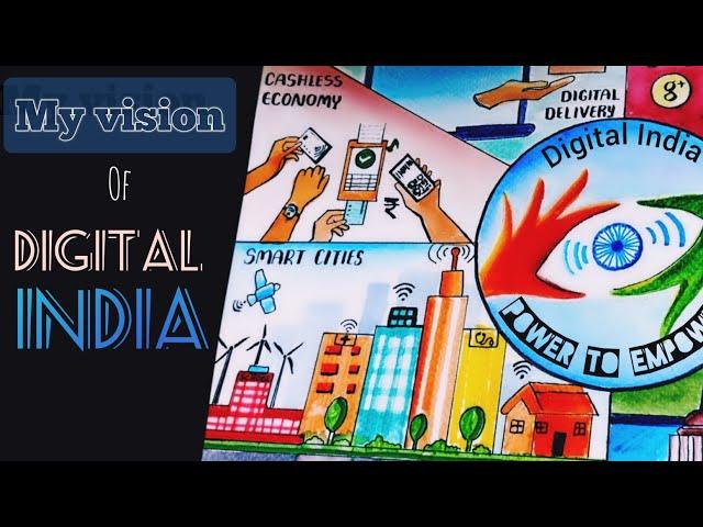 Digital India a vision to transform India painting .Digital India drawing.poster on digital India