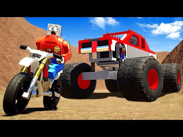 I Brought a MONSTER TRUCK to a Canyon Race! (Lego Brick Rigs)