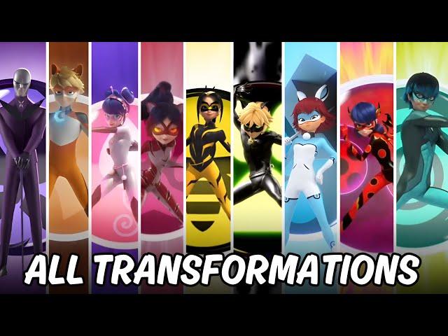 Miraculous Ladybug All Transformations | Season 1 To 5 | Tales of Ladybug And Cat Noir