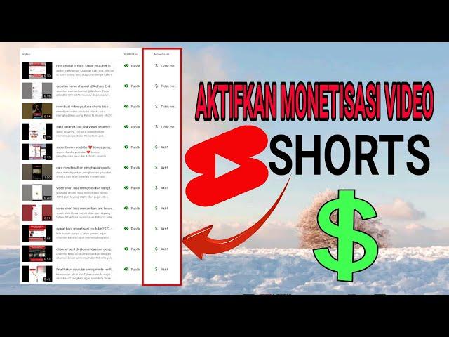 cara aktifkan monetisasi video short - gaji dari youtube short