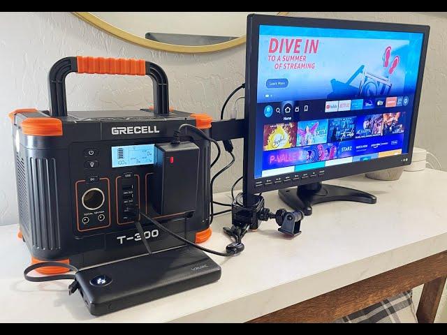 GRECELL Power Station 300W/288Wh Generator with 60W USB-C PD Output, 110V Pure Sine Wave AC Outlet!
