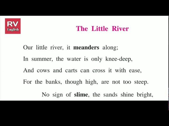 8th standard "The Little River" Poem Marathi meaning, Maharashtra board