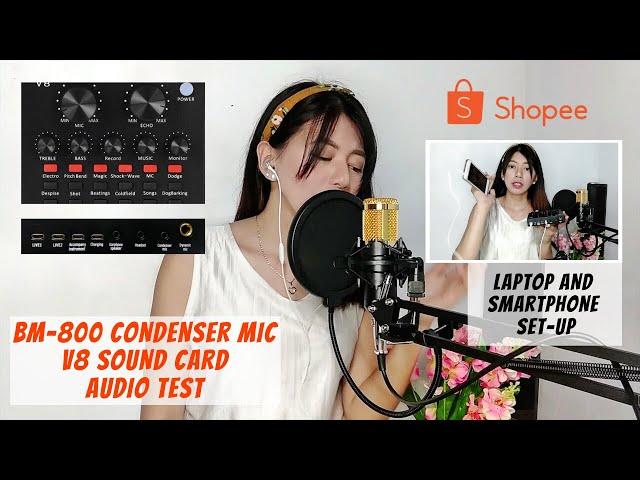 How to Use BM-800 Condenser Mic (SHOPEE) + V8 Sound Card Set Up