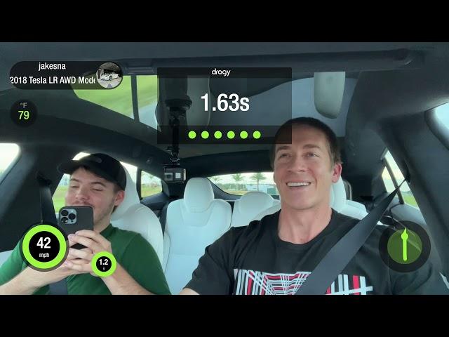 First Tesla Plaid Drag Strip Mode Reaction 0-60mph dragy time