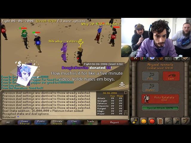 Ice Poseidon RuneScape 16 BILLION stake and shaving off eyebrow highlights