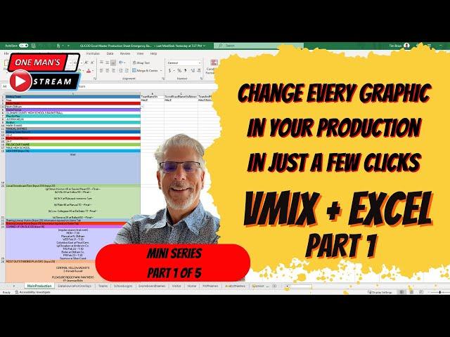 Complete Production Change In A Few Clicks PART 1: Excel | One Man's Stream EP 89 | vMix and Excel