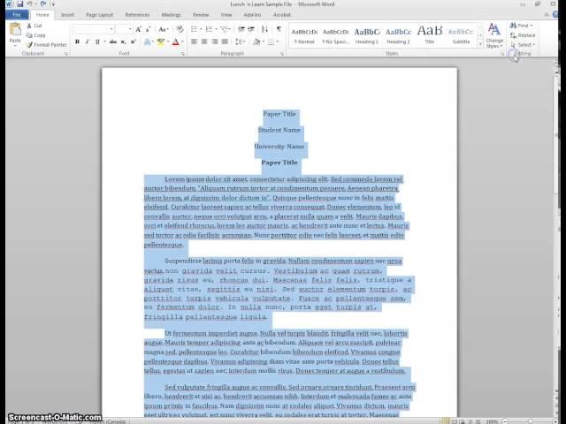 Changing Font in Entire Document in Word 2010 (Windows)