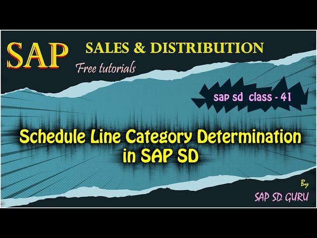 Schedule Line Category Determination in SAP SD: How to Determine it