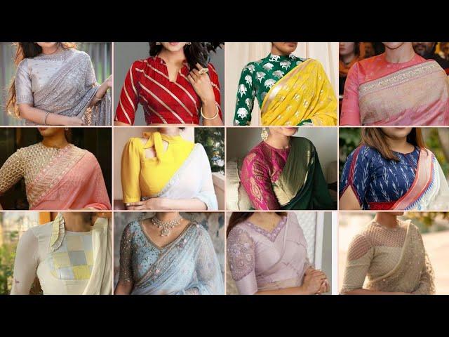 Latest high neck blouse designs | Trendy collar neck blouse designs | Boat neck blouse designs