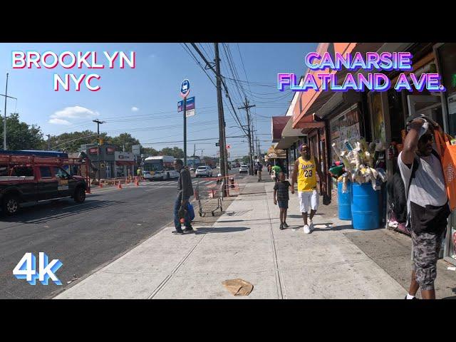 NYC BROOKLYN[4K] WALKING TOUR OF FLATLAND AVE.CANARSIE TO UTICA AVE. USA(09 06, 23) !!!