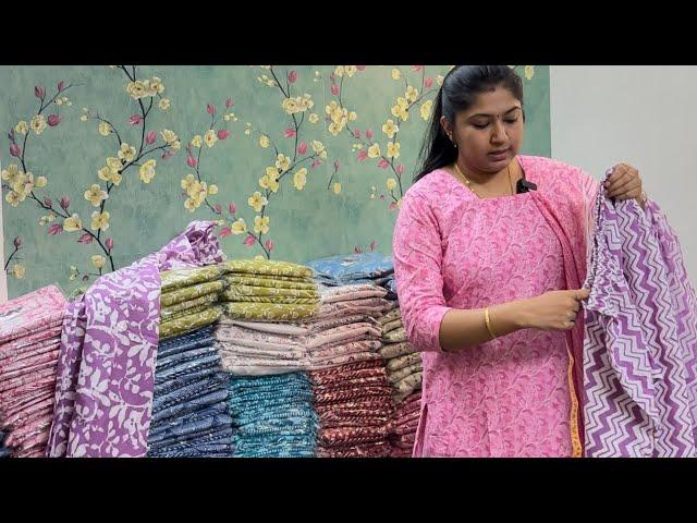 Video No 3: Pure cotton Top , bottom & shawl 3 piece Kurti sets