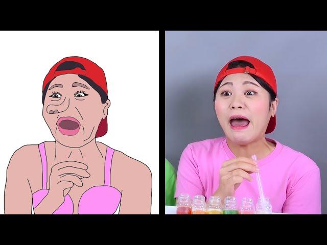 Mukbang Big Bottle Candy drink Drawing Meme