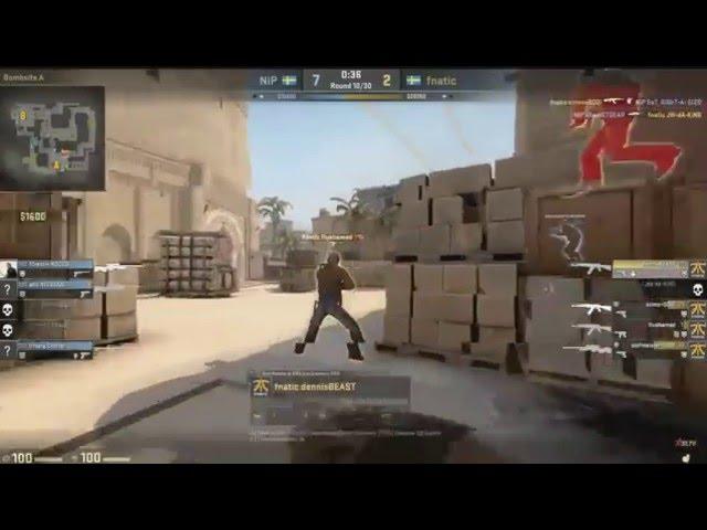 Fail на матче NIP vs Fnatic (-2 тиммейта гранатой) 06.12.2015