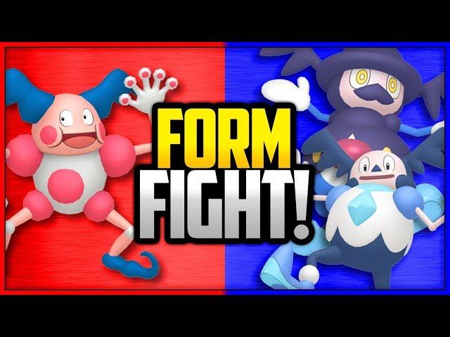 Mr.' Mime vs Galarian Mr. Mime and Mr. Rime | Pokémon Form Fight (Sword & Shield)