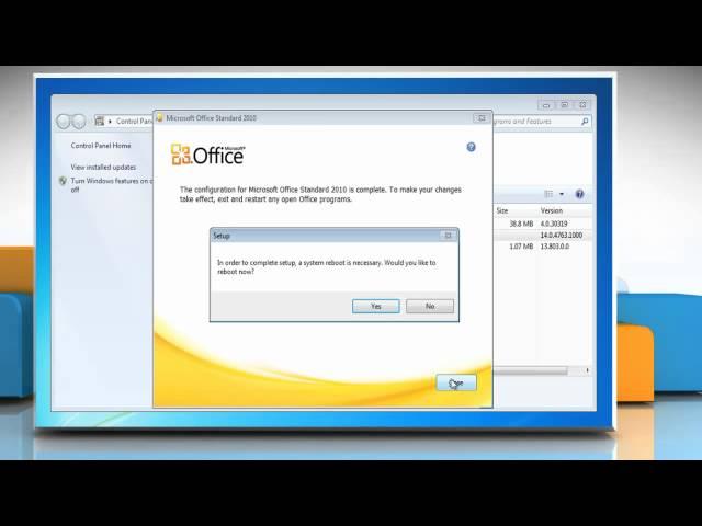 Microsoft® Office 2010: Repair installation problems on Windows® 7