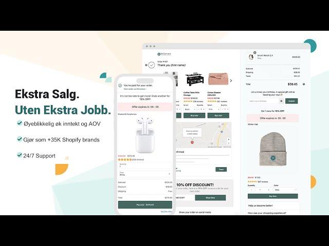 ReConvert Mersalg og Krysssalg | Best Shopify Upsell & Cross Sell App