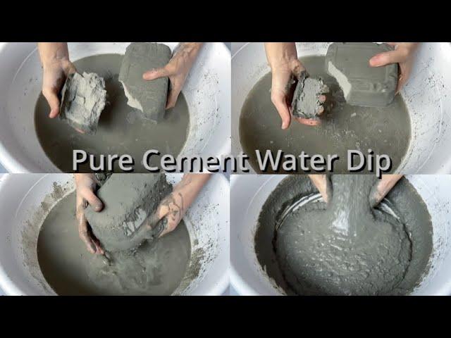 ASMR Pure Cement Water Dipping/Paste Mixing/damp crushing/mixing