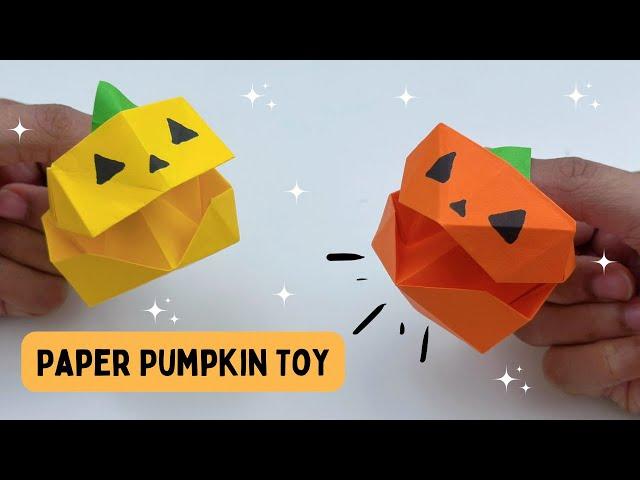 How To Make Paper Halloween PUMPKIN Toy For Kids / Halloween Craft Ideas / Paper Craft / KIDS crafts