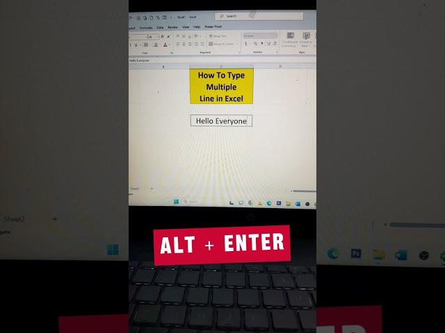 how to type excel  multiple lines in one cell? #exceleducation #Excelmultilinetyping