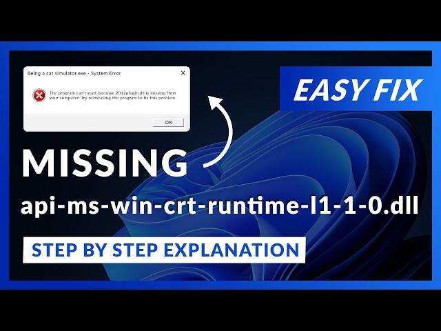 api-ms-win-crt-runtime-l1-1-0.dll Error Windows 11 | 2 Ways To FIX | 2021