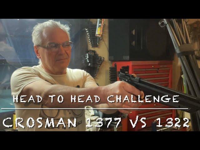 Head to head challenge Crosman 1377 vs 1322 multi pump pellet pistols