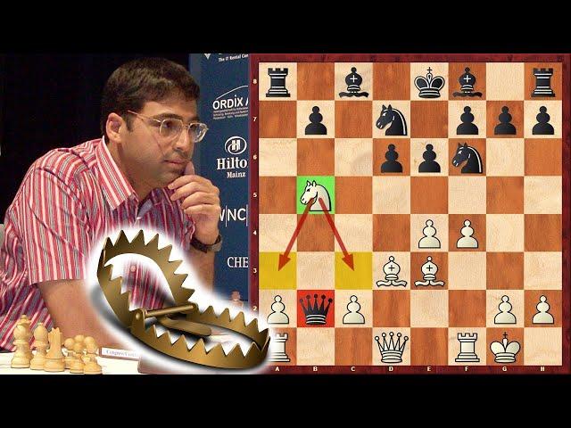 Anand Trapped Kasparov's Queen  On Move 12