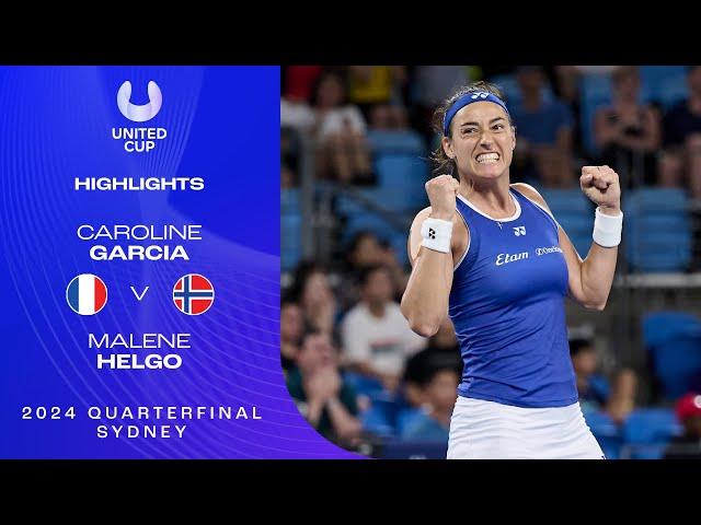 Caroline Garcia v Malene Helgo Highlights | United Cup 2024 Quarterfinal