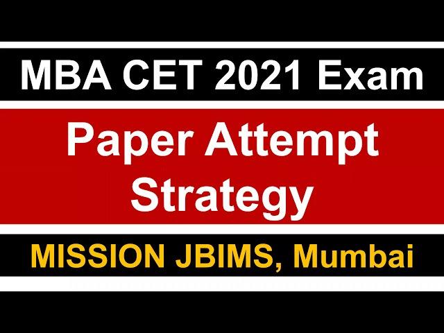 MBA CET 2021 Exam: Paper Attempt Strategy for D-Day || Key Pointers || Must Watch