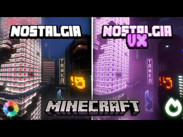 Minecraft Shaders: Nostalgia vs Nostalgia VX in a City Cyberpunk