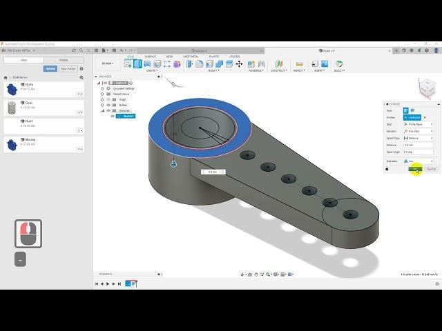 Fusion 360 ile SG90 Servo Tasarımı Arm 1