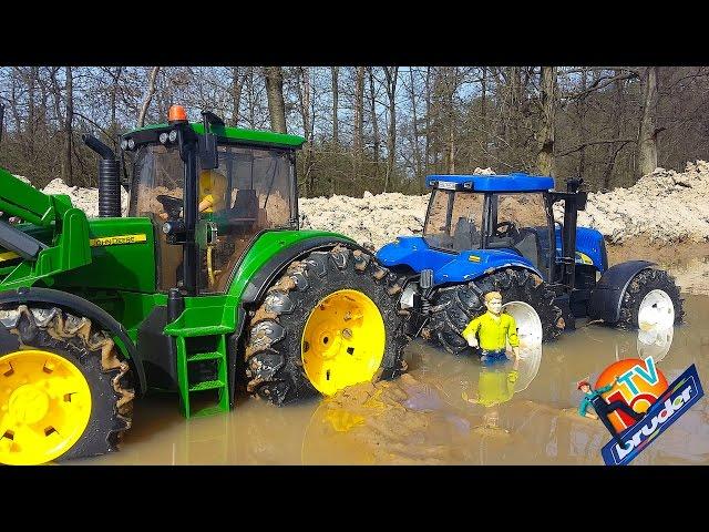 BRUDER traktor John Deere New Holland In The Mud